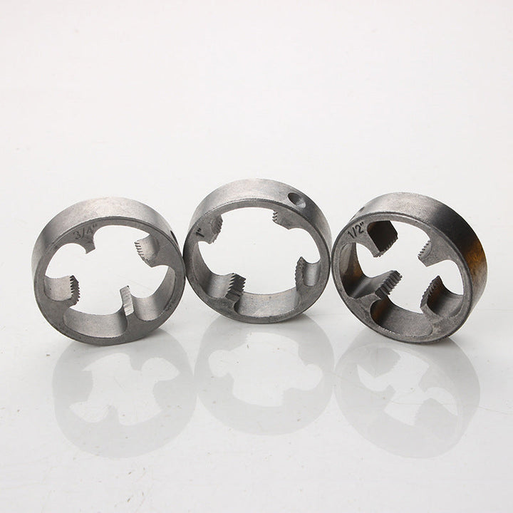 High-quality threading dies for PVC pipes, essential for creating secure plumbing connections