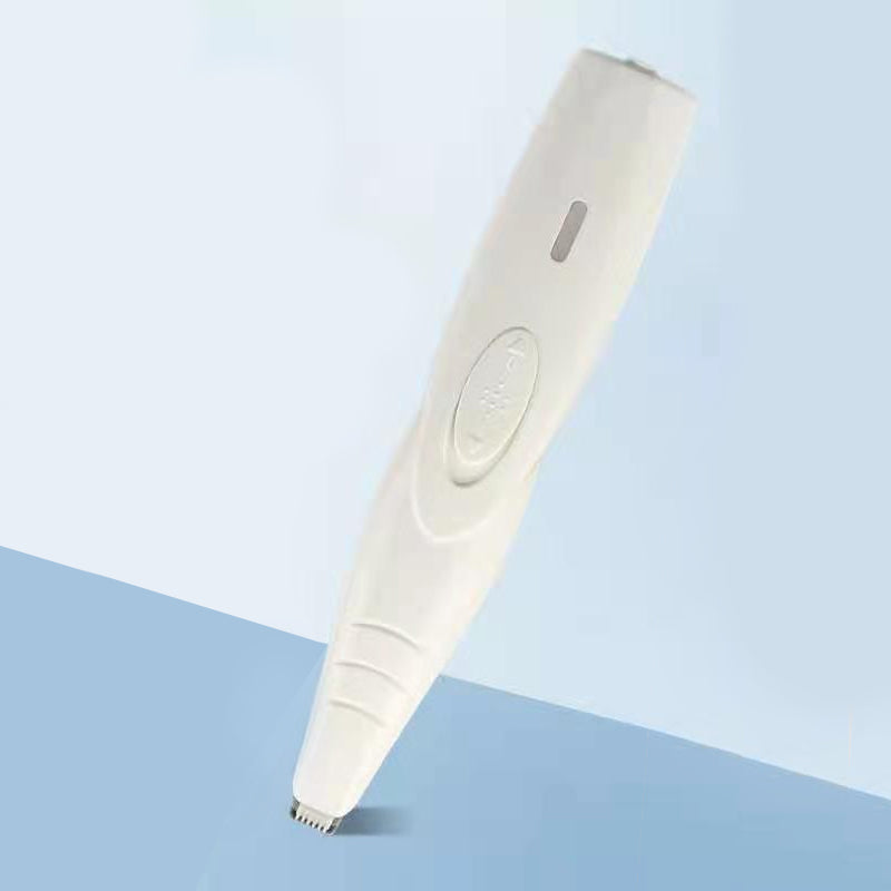 Close-up of quiet pet clipper's motor housing, highlighting low noise technology