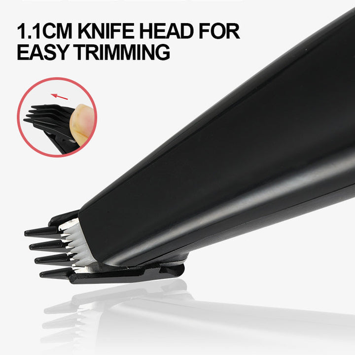 Ergonomic pet grooming clipper for dogs, quiet wireless design for stress-free animal care