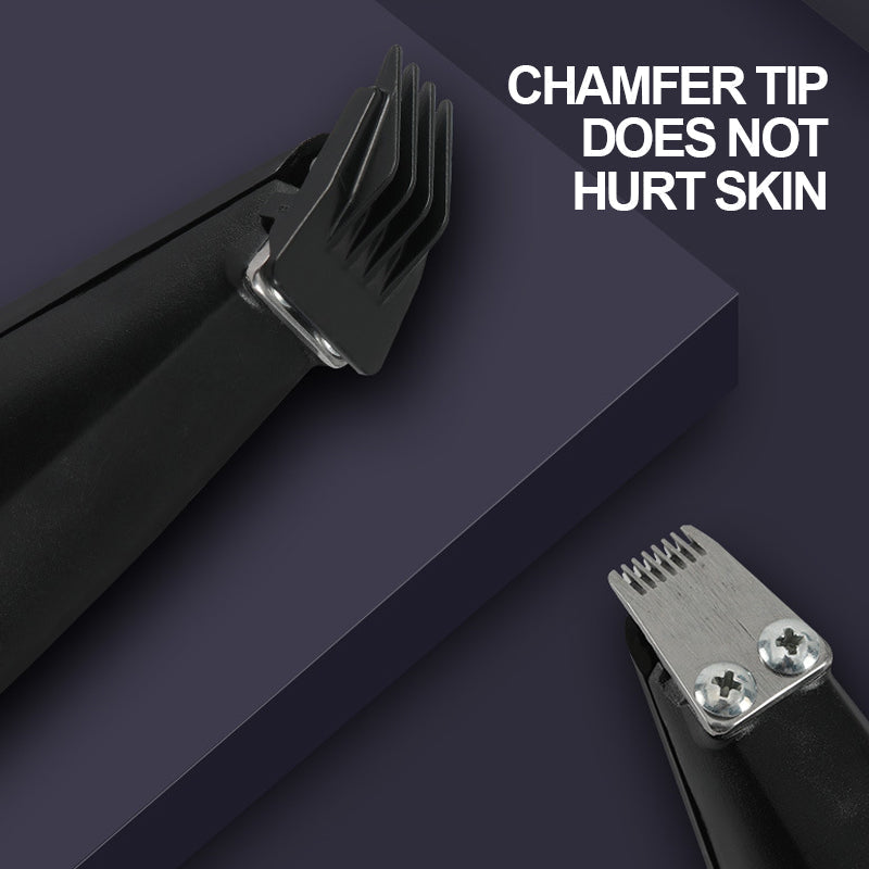 Close-up of pet clipper blade & comb attachment for precise dog and cat grooming