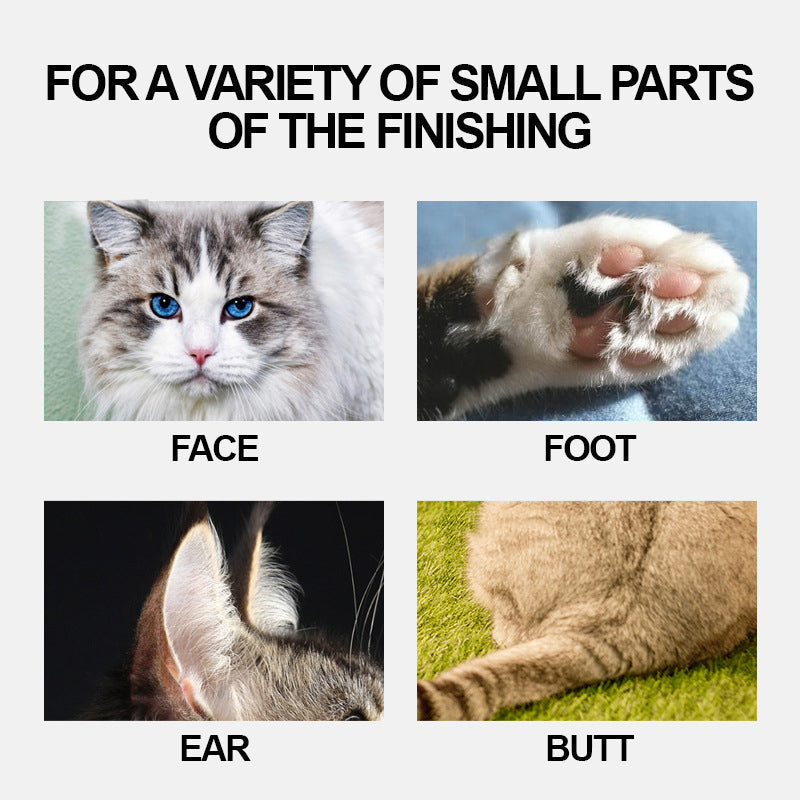 Wireless pet shaver for sensitive cats, featuring a ceramic blade for safe trimming
