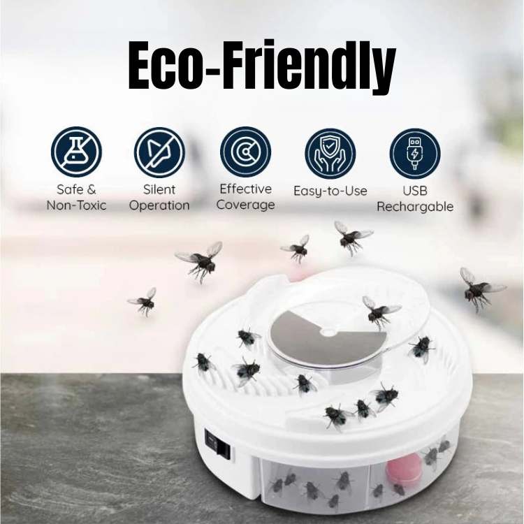 Home essential USB insect trap. Quiet fly control for buzz-free living. Chemical-free pest solution, pet & child safe.