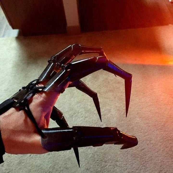 Unisex Halloween skeleton gloves with articulated fingers for a realistic look, horror party accessory