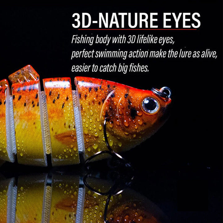Assorted fishing lures for predator fish, realistic swimbait collection for freshwater & saltwater.