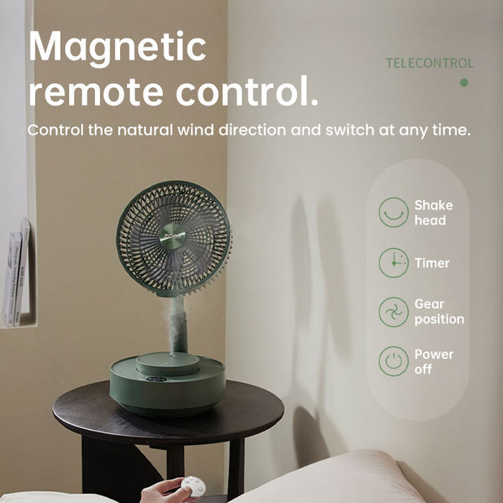 Household comfort: telescopic fan, providing cool air in a bedroom at night.