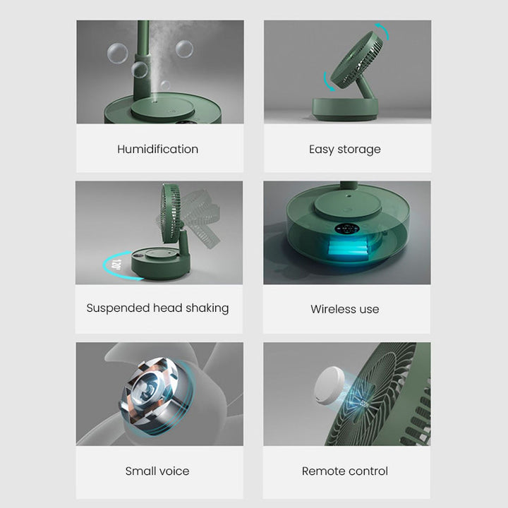 Summer essential, portable fan, with a wide oscillation range for larger coverage.