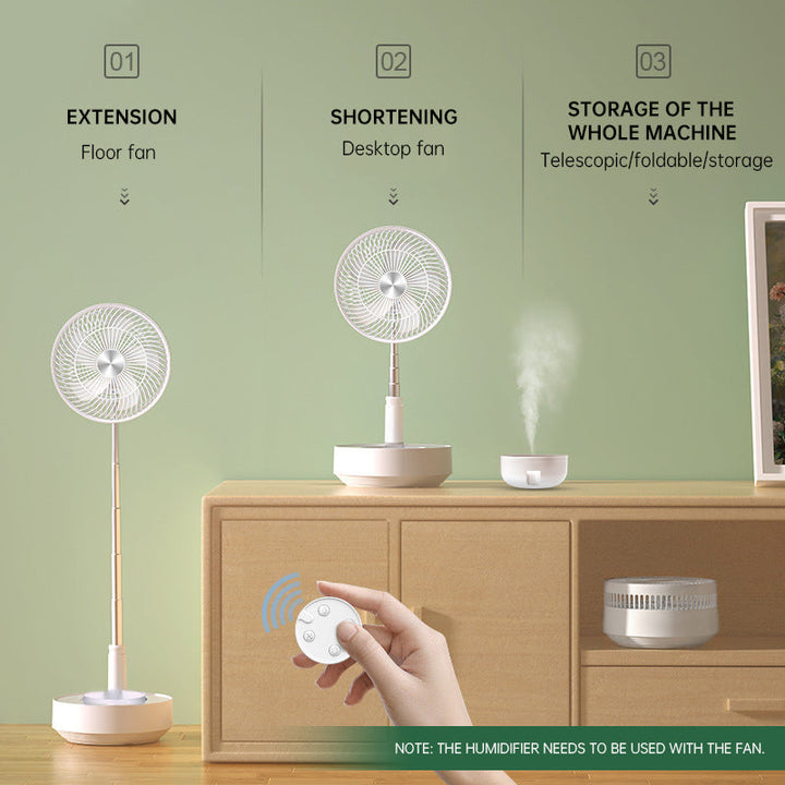 Portable fan, with a non-slip base for secure placement on various surfaces.