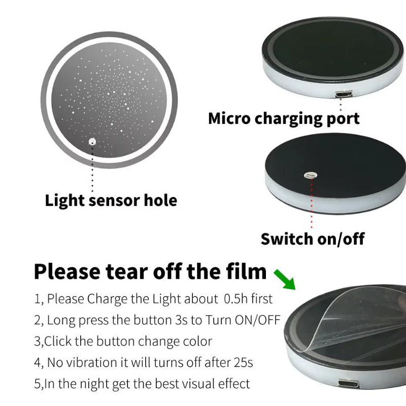 Hand placing a drink bottle into a Rechargeable LED Car Cup Holder Coaster