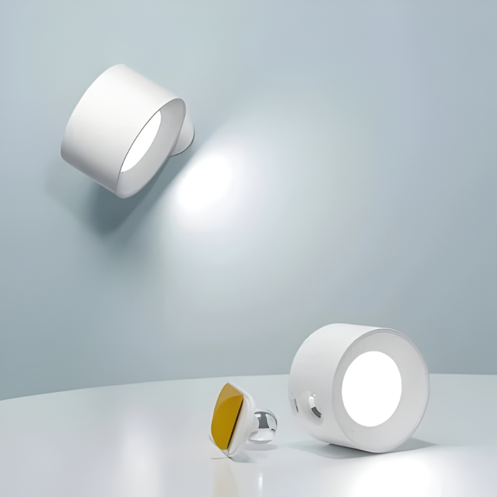 Modern magnetic wall lamp, 360° adjustable LED for versatile home decor.