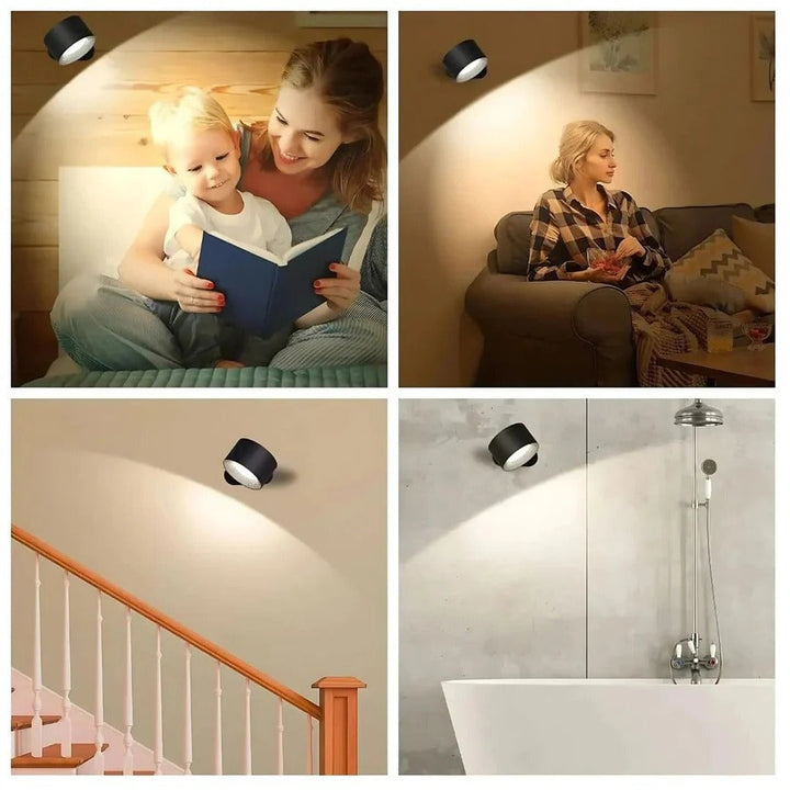 Portable magnetic LED lamp, 360° adjustable, great for cabinets or as a night light.