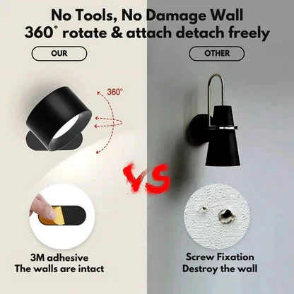 Energy efficient LED wall light with magnetic base & touch control for modern homes.