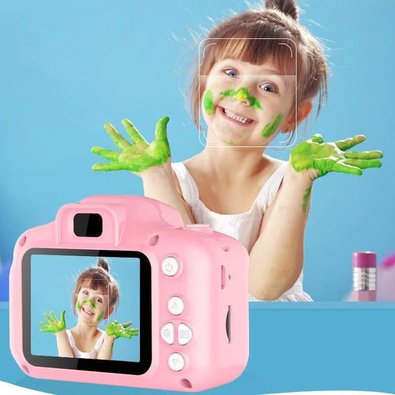 Kids' mini digital camera with a cartoon animal design, making photography fun and engaging for toddlers.