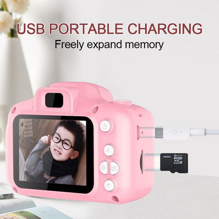 Green mini digital camera, a great gift for kids to explore photography and creativity.