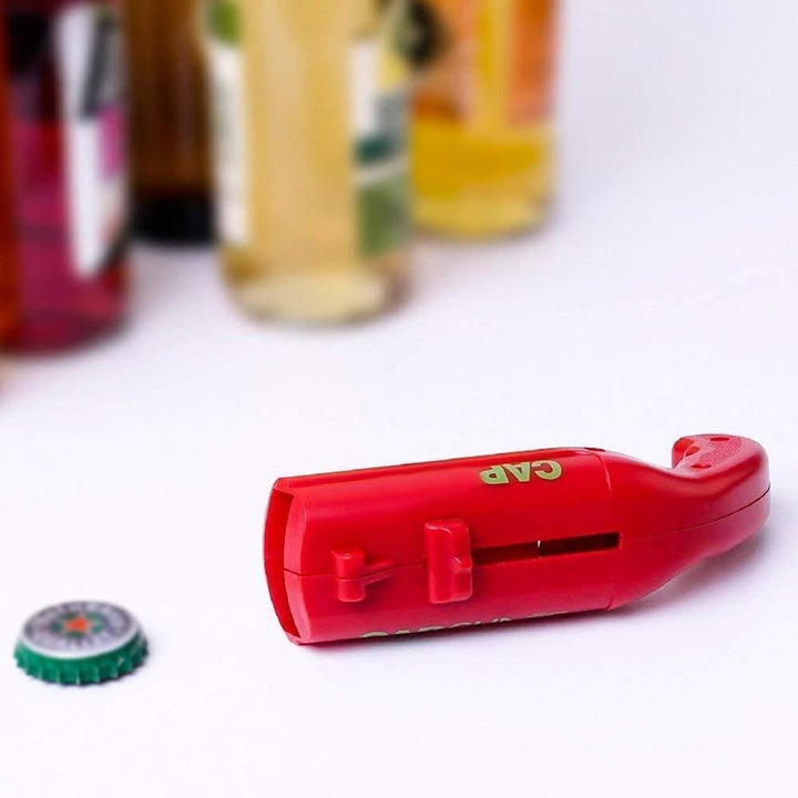 Novelty Cap Launcher Bottle Opener, a fun drinking accessory for any occasion.