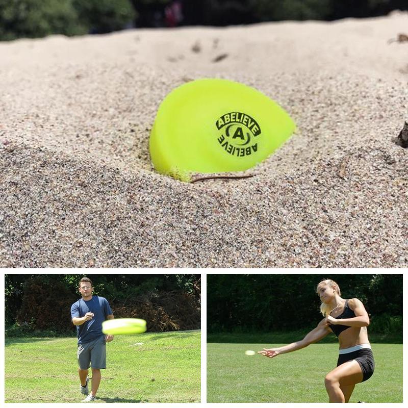 Red pocket-sized silicone flying disc toy, perfect for outdoor catch games and portable fun for all ages.