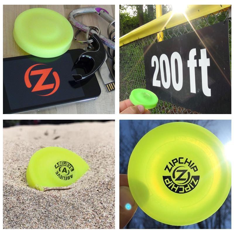 Unisex hand-push flying disc, blue, showcasing its compact size ideal for beach, pool, or park play.