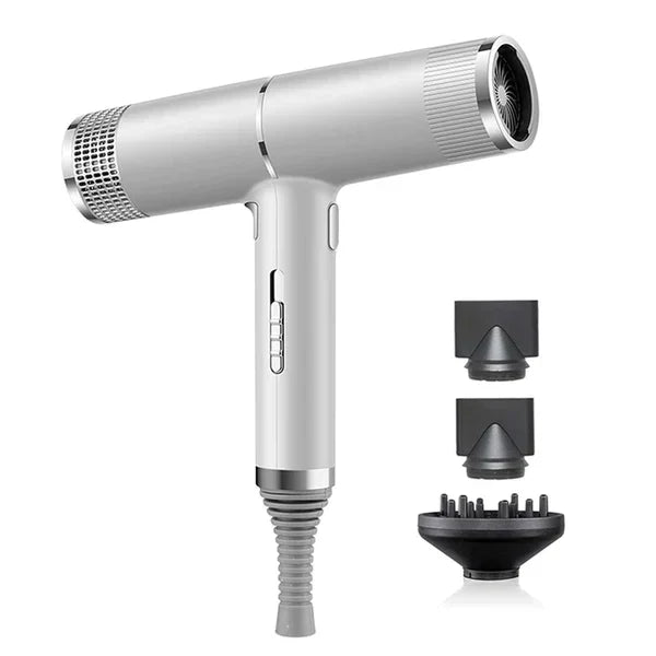 Lightweight, professional hair dryer for easy handling. Anion tech for smooth, fast-drying hair. Gray.