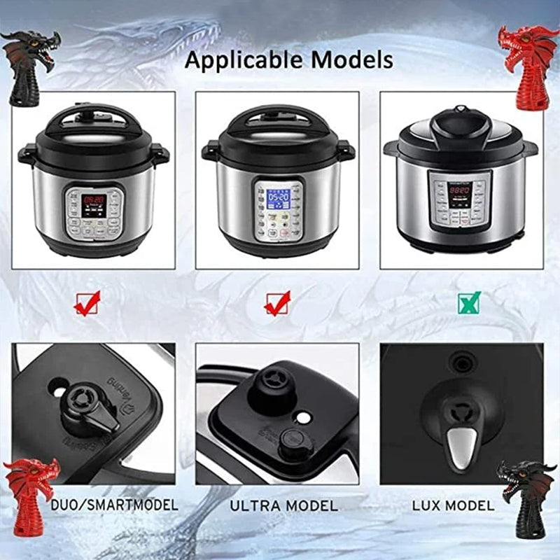 Dragon Steam Release Diverter, red silicone kitchen gadget for countertop steam management