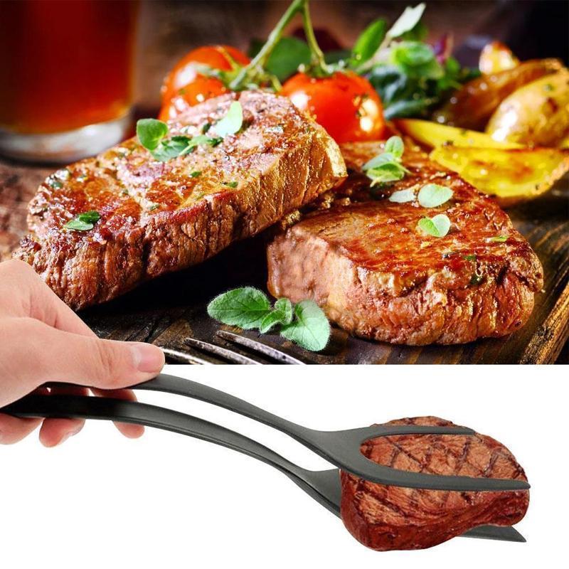 Durable silicone spatula tongs, versatile kitchen utensil for grilling, baking, and serving