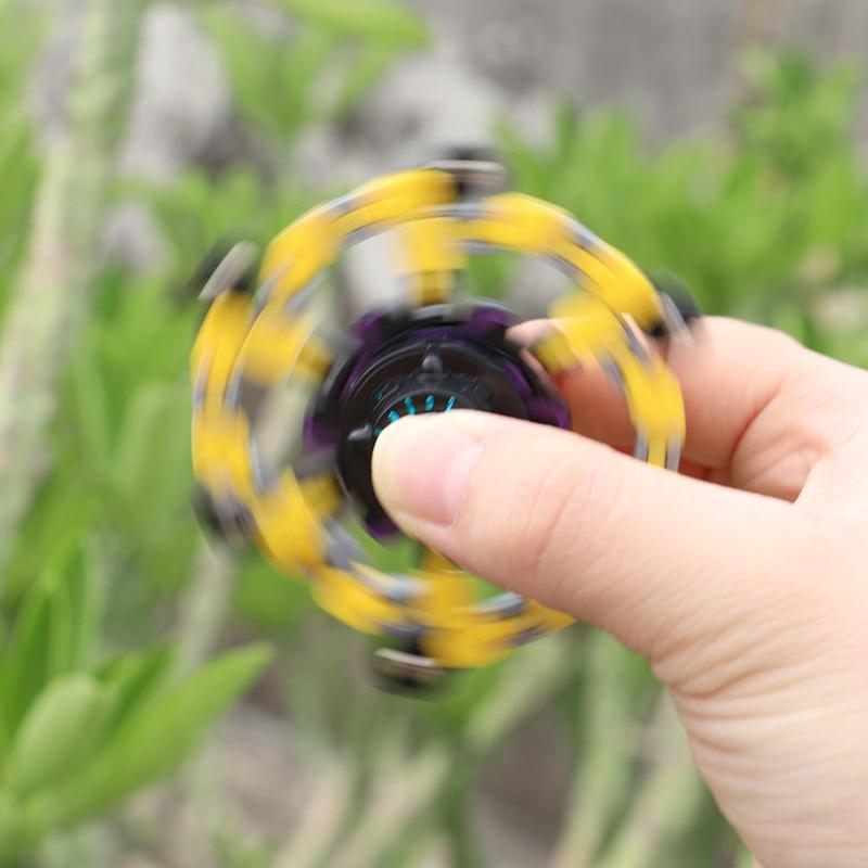 Blue kids' transforming robot fidget spinner, durable and portable stress relief gift