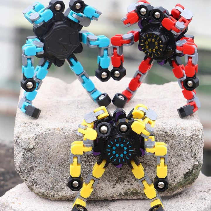 Green robot fidget spinner toy, promotes focus & fine motor skills, ideal kids' gift