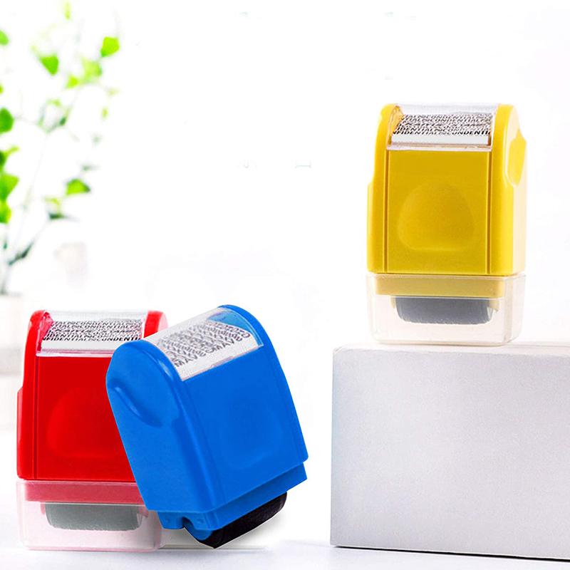 Roller stamp for identity protection, ensuring document security and privacy