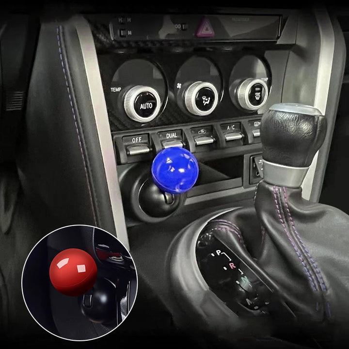 Silver universal car engine start stop button cover, joystick design, push start protector