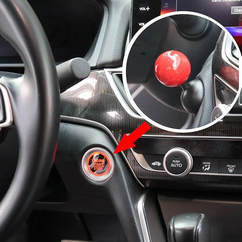 Blue universal car engine start stop button cover, luxury car accessory, easy install