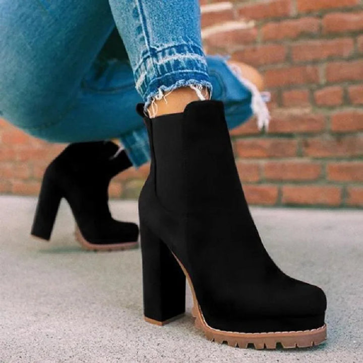 Orthopedic women's comfort block heel boots, versatile footwear for fashion and support
