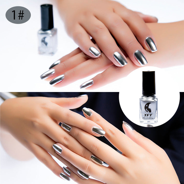 Reflective Mirror Effect Nail Polish, shiny chrome finish for a dazzling manicure