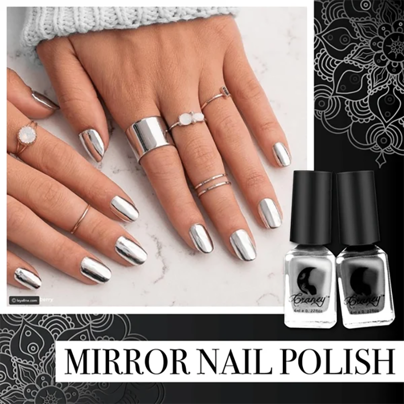 Women's reflective nail polish, high-shine chrome ideal for a trendy gift