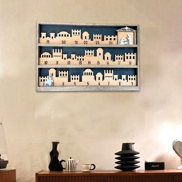 Religious Nativity Scene Advent Calendar, a beautifuljesus countdown decoration for Christmas