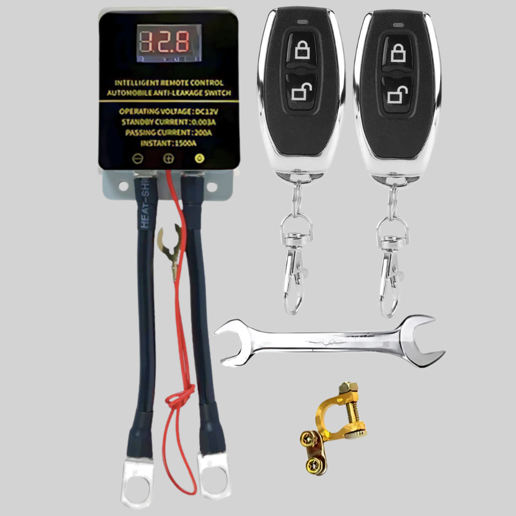 Easy-to-install remote control battery kill switch for vehicle security, perfect for anti-theft and battery saving.