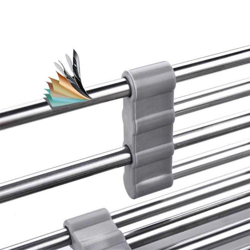 Versatile retractable sink drainer rack in stainless steel for organized kitchen dish drying