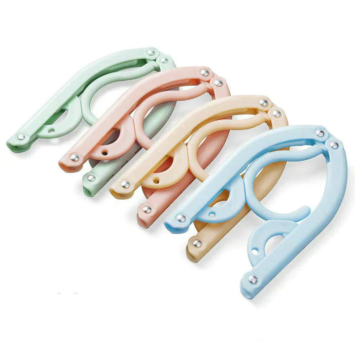 Portable retractable hanger in a travel bag, highlighting its convenience for on-the-go organization