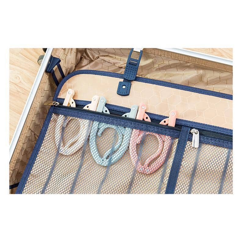 Set of 5 lightweight folding hangers in various colors for travel or home closet organization