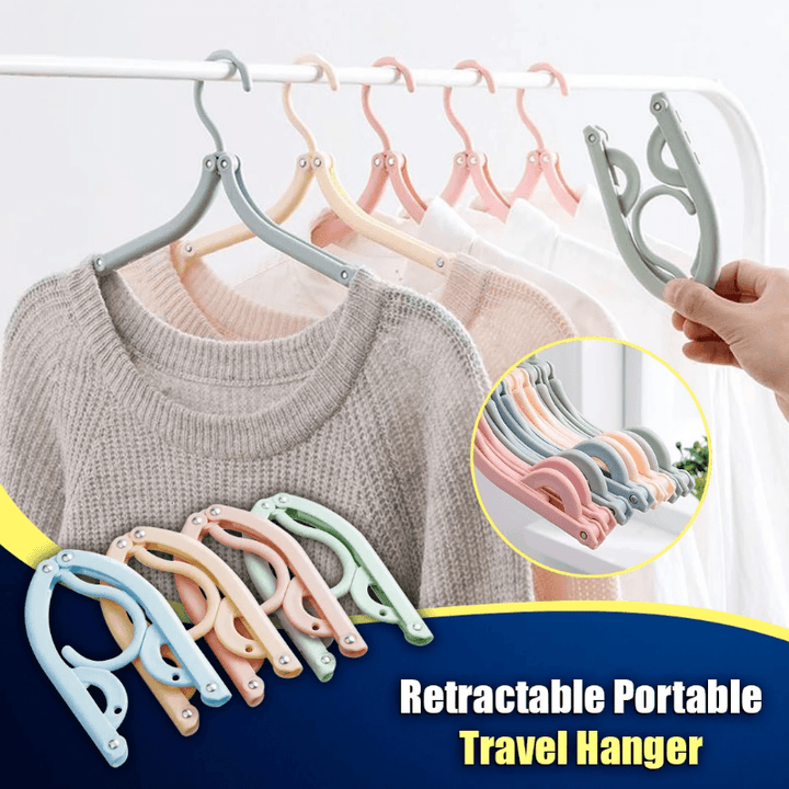 Unisex folding travel hanger, easily fits into suitcases, a smart closet organizer solution