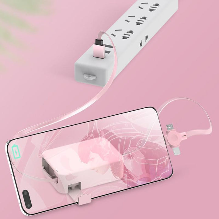 Compact retractable charging cable, perfect phone accessory for on-the-go power.