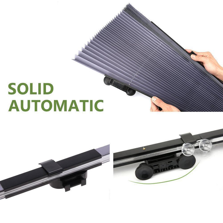 Auto interior car sunshade, retractable for UV protection and heat reduction