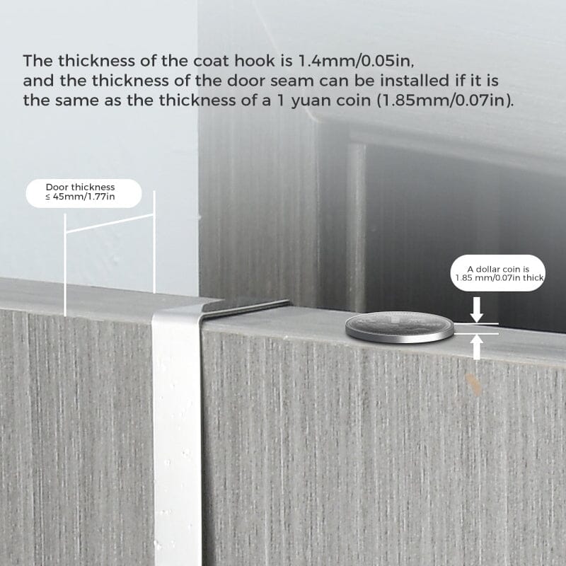 Retractable door hanger extended, holding coats & towels, showcasing its storage capabilities