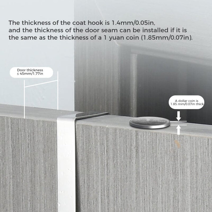 Retractable door hanger extended, holding coats & towels, showcasing its storage capabilities