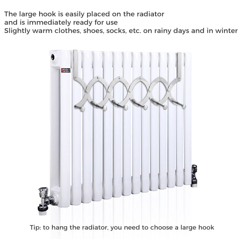 Space-saving over-the-door metal rack in a bedroom, offering extra hanging storage for clothes
