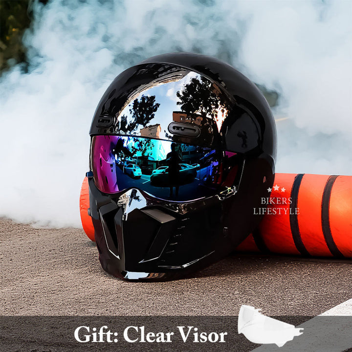 Classic retro style motorcycle helmet, DOT/ECE approved for safety, comfortable unisex riding gear.