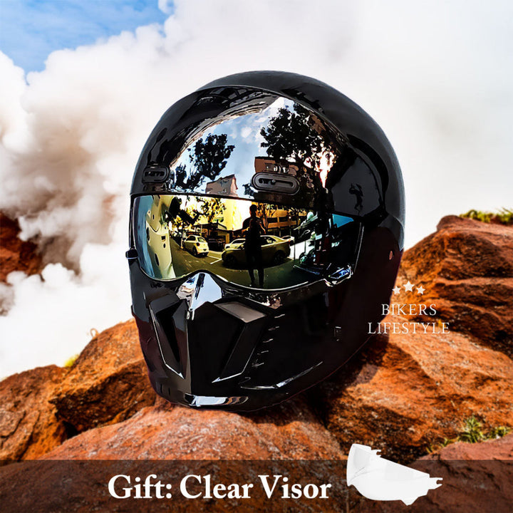 Classic motorcycle riding gear: DOT/ECE approved retro helmet for ultimate unisex safety & style.