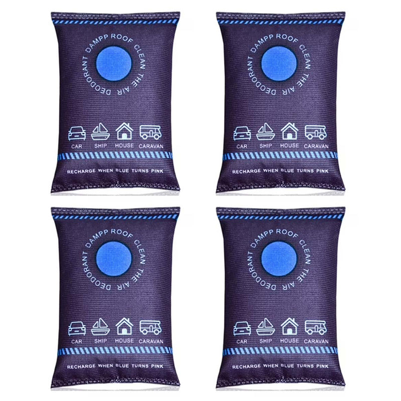 Home essential dehumidifier bag with clear moisture indicator, protects valuables from humidity damage.