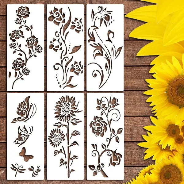 Image showing the versatility of the DIY Decorative Stencil Set for various craft surfaces