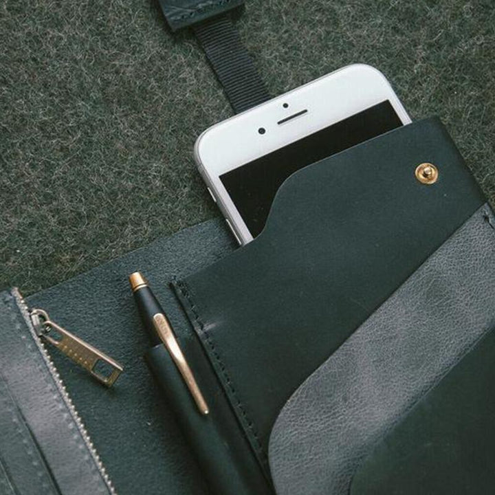 Premium RFID blocking leather card holder, thin and minimalist design