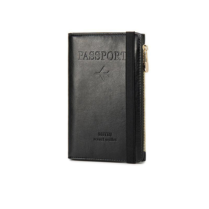 Classic black RFID blocking leather card holder, perfect for any occasion