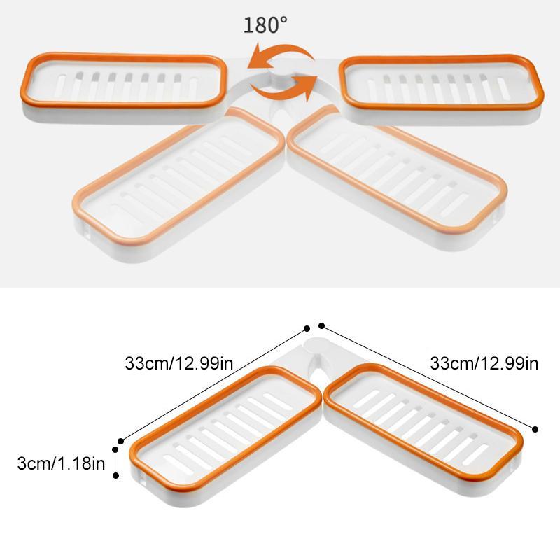 Multi-functional rotating corner rack, keeps bathroom and kitchen tidy