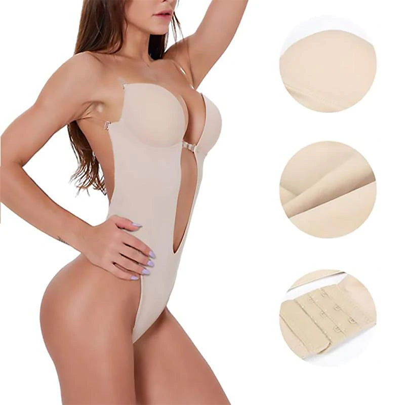 Front view of a white seamless shaper bra, one-piece comfort underwear for women